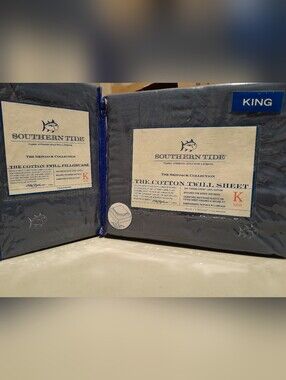 New Southern Tide KING size 6pc sheet set NAVY